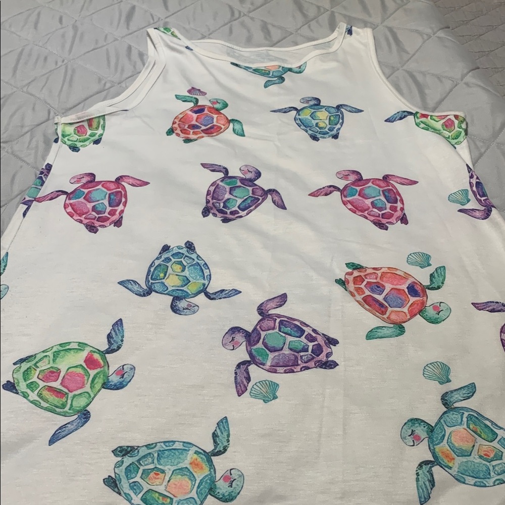 Colorful Turtle Print Kids Tank Top - Picture 2 of 6